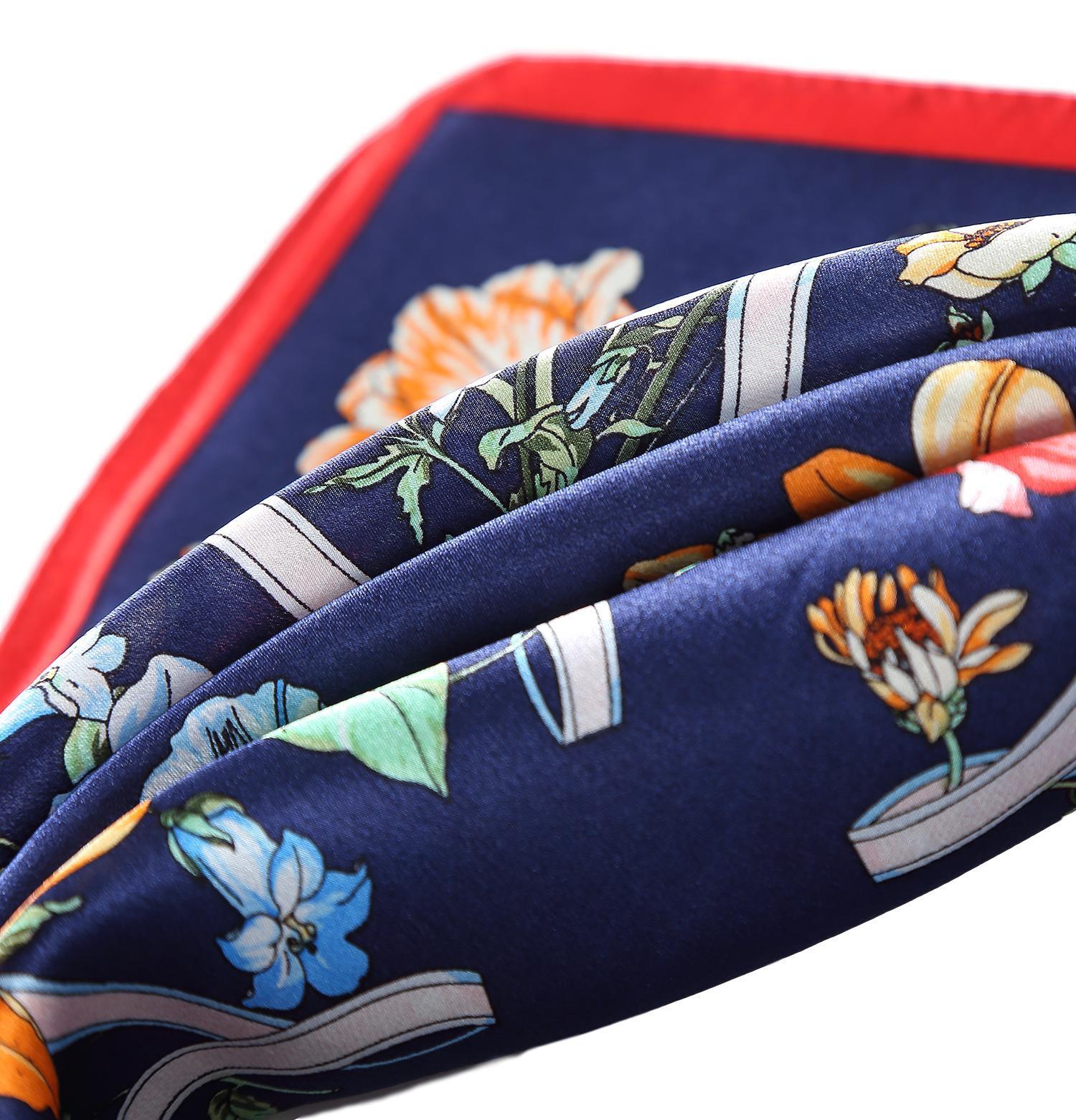 Buy Wrapables 100% Silk Neckerchief Square Scarf, Sailor Stripes Navy at