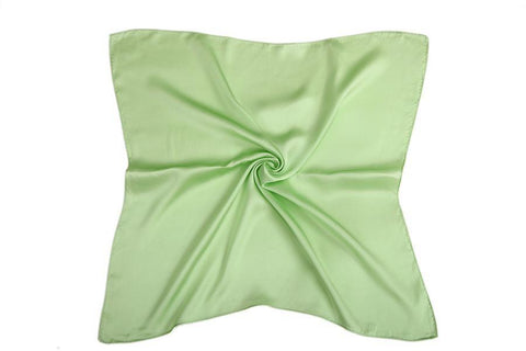 Yangtze Store Small Square Silk Satin Scarf Plain Green Color XFJ309