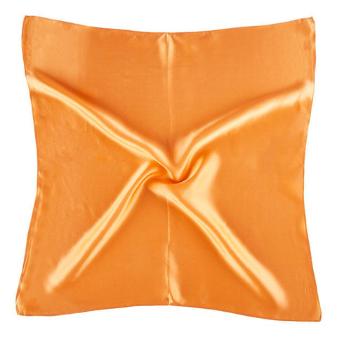 Small Square Silk Satin Scarf Plain Orange Color XFJ310
