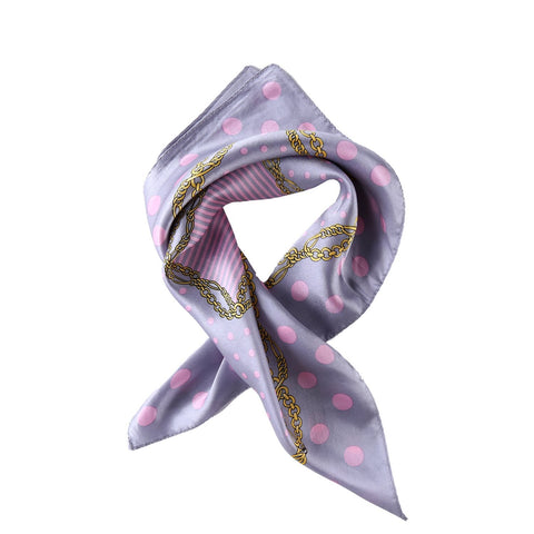 Yangtze Store Small Square Silk Scarf Neckerchief Gray Theme Polka Dot Print XFJ225