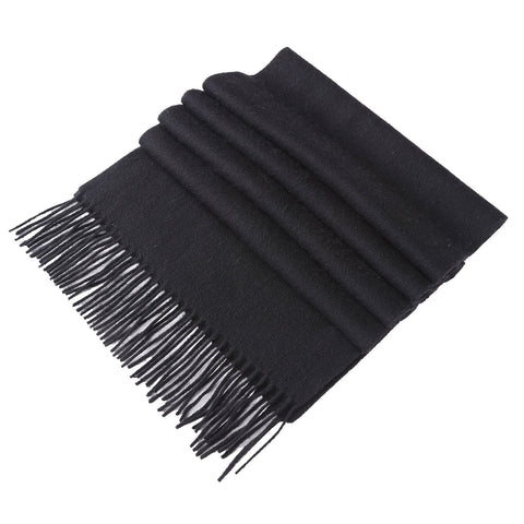 Yangtze Store Solid Color Woolen Scarf Black WO4010
