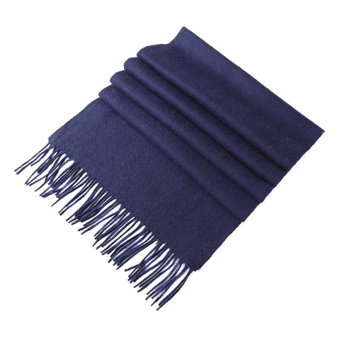 Yangtze Store Solid Color Woolen Scarf Navy WO4005