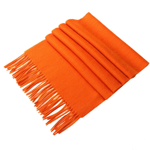Yangtze Store Solid Color Woolen Scarf Orange WO4006
