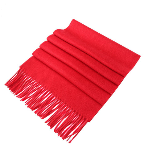 Yangtze Store Solid Color Woolen Scarf Red WO4002