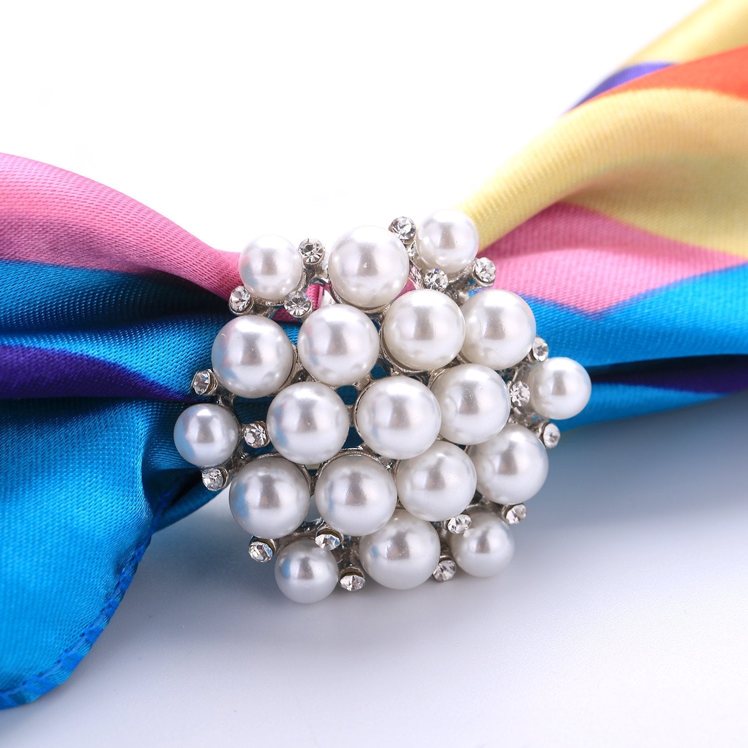 Buy Wholesale China Enamel Round Crystal Scarf Rings With Pearl